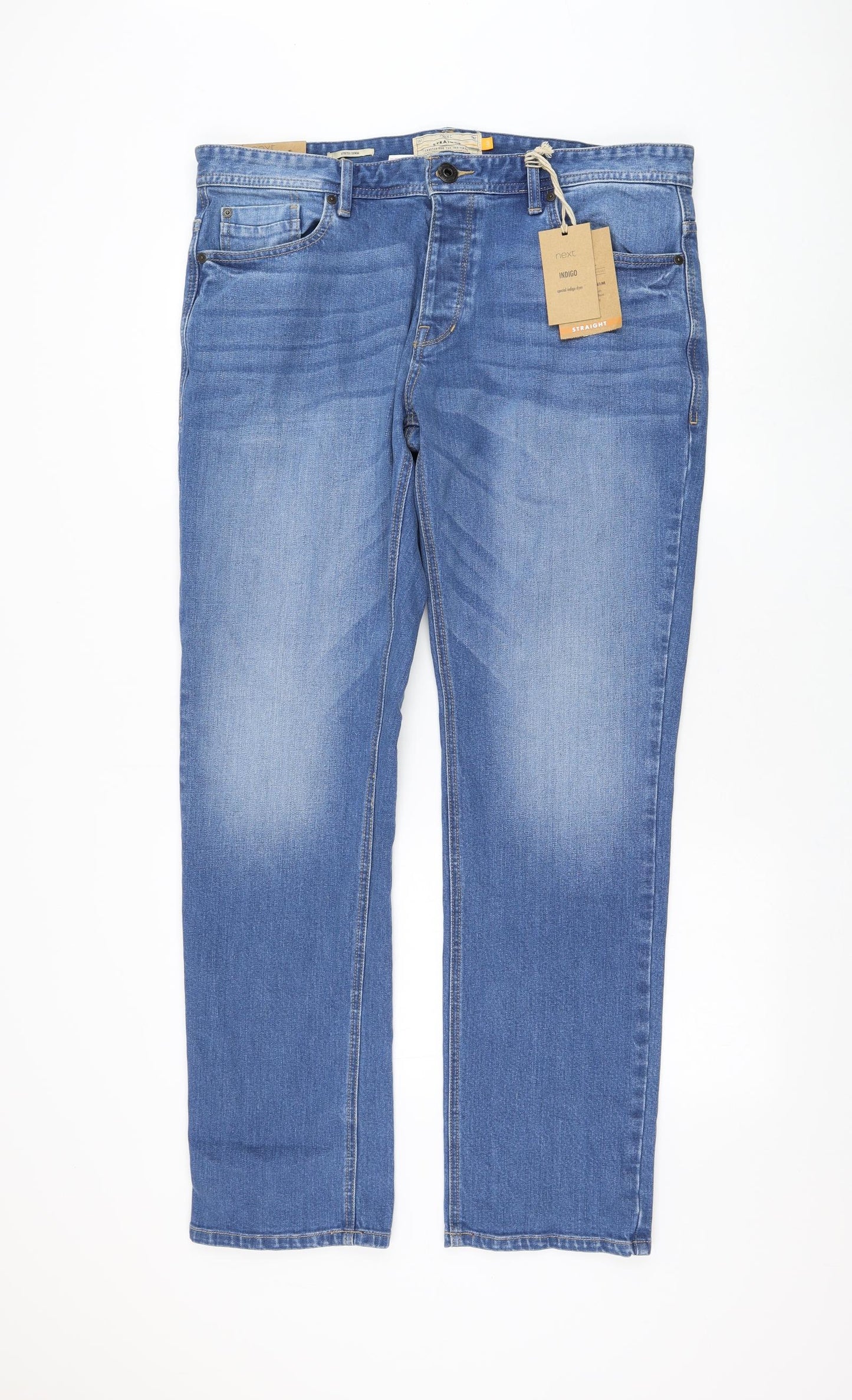 NEXT Mens Blue Cotton Straight Jeans Size 36 in L31 in Regular Zip