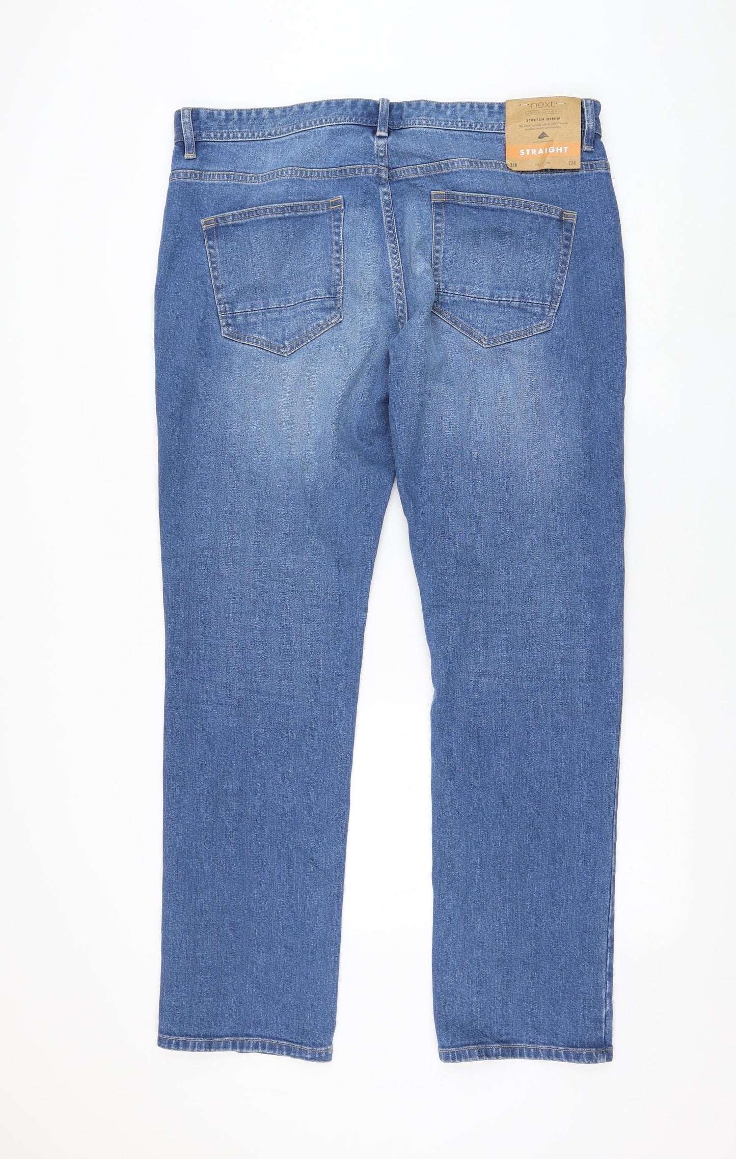NEXT Mens Blue Cotton Straight Jeans Size 36 in L31 in Regular Zip