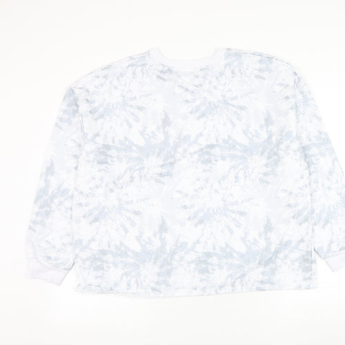 Peacocks Womens White Geometric Polyester Pullover Sweatshirt Size L Pullover