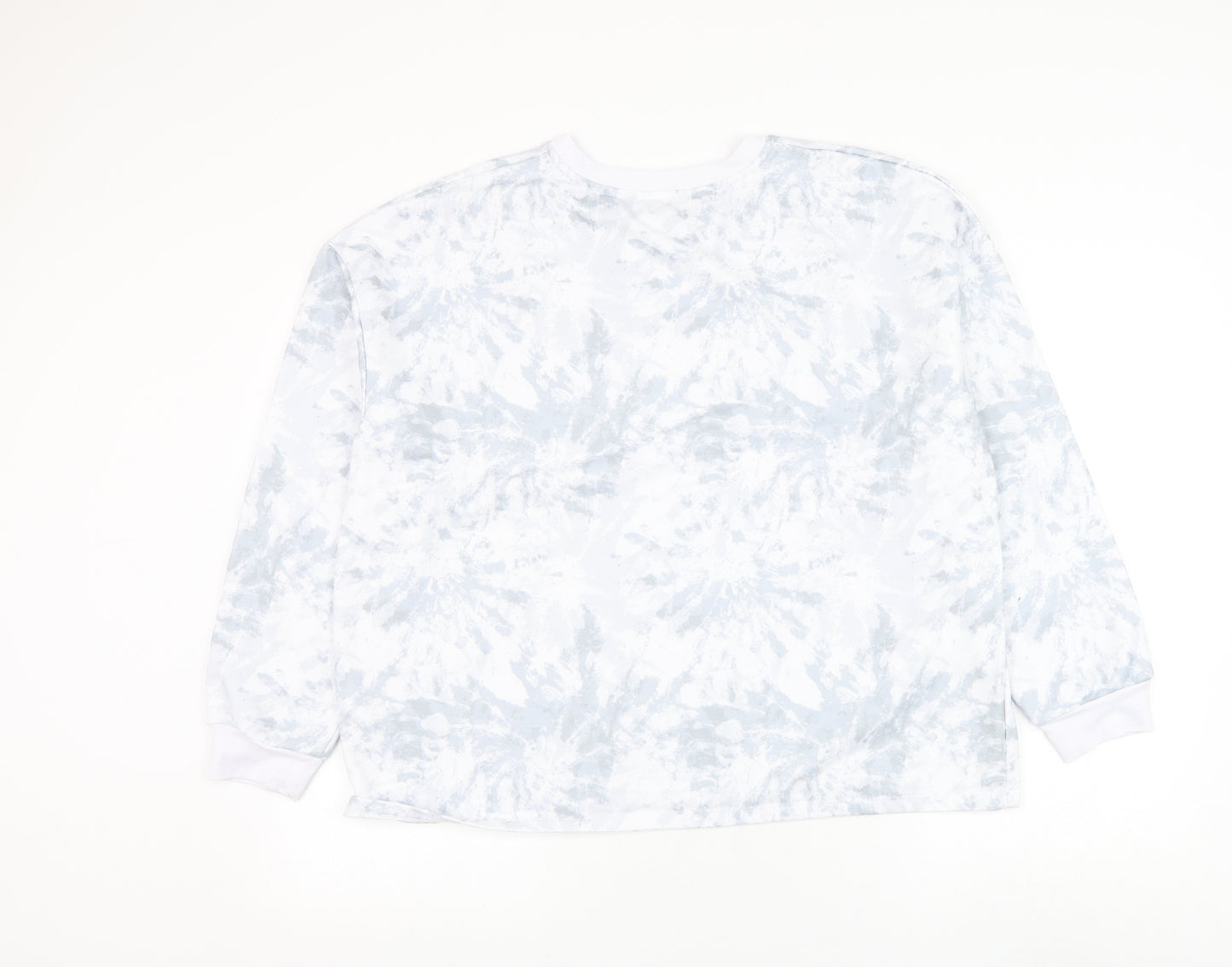 Peacocks Womens White Geometric Polyester Pullover Sweatshirt Size L Pullover