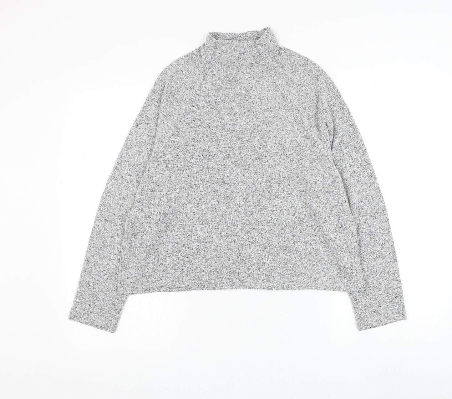 H&M Womens Grey Mock Neck Viscose Pullover Jumper Size S