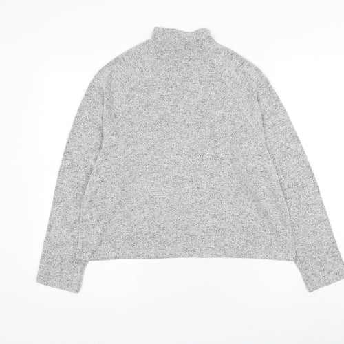 H&M Womens Grey Mock Neck Viscose Pullover Jumper Size S