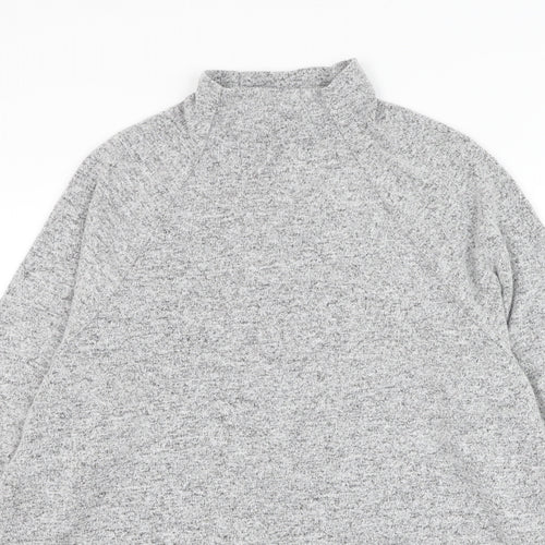 H&M Womens Grey Mock Neck Viscose Pullover Jumper Size S