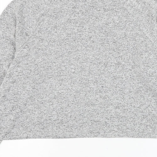 H&M Womens Grey Mock Neck Viscose Pullover Jumper Size S