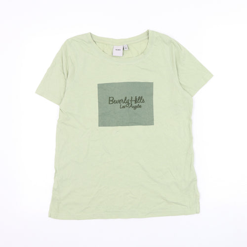 ICHI Mens Green Cotton T-Shirt Size XS Round Neck - Beverly Hills