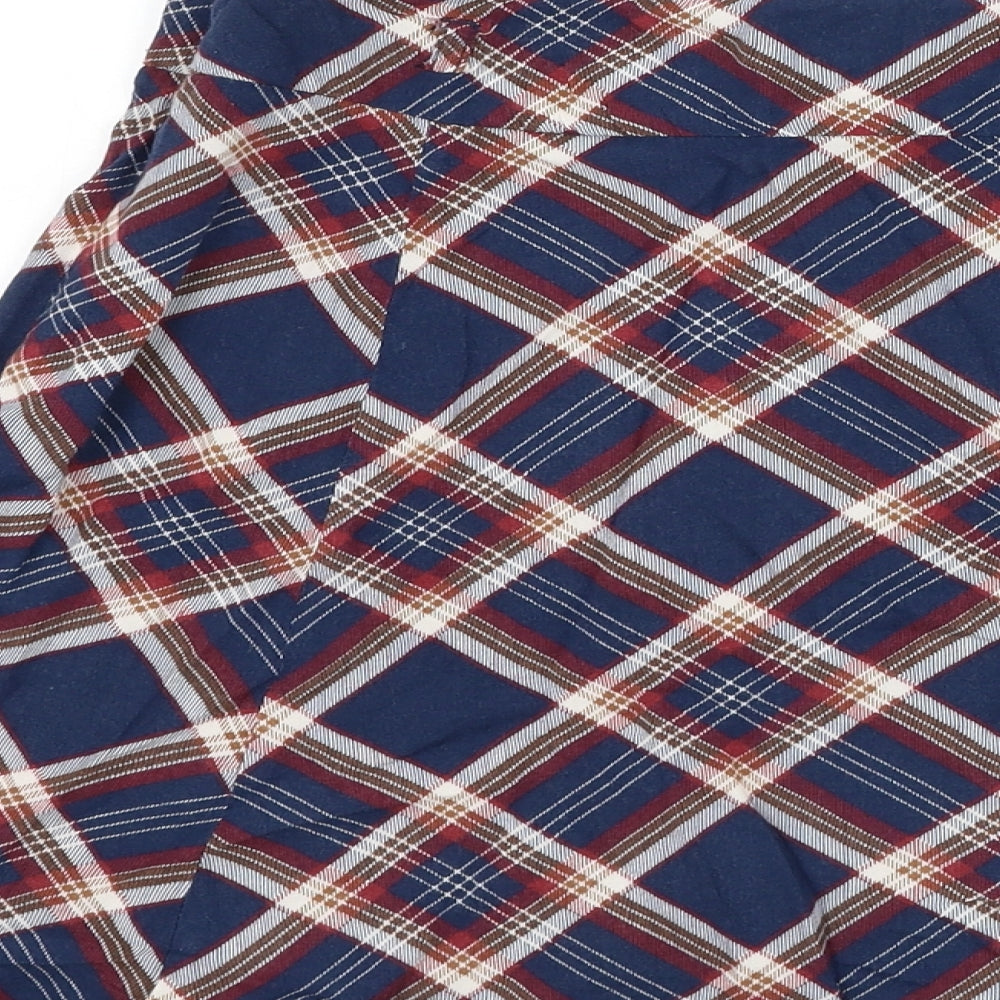 Papaya Womens Blue Plaid Viscose Skater Skirt Size 8 Zip