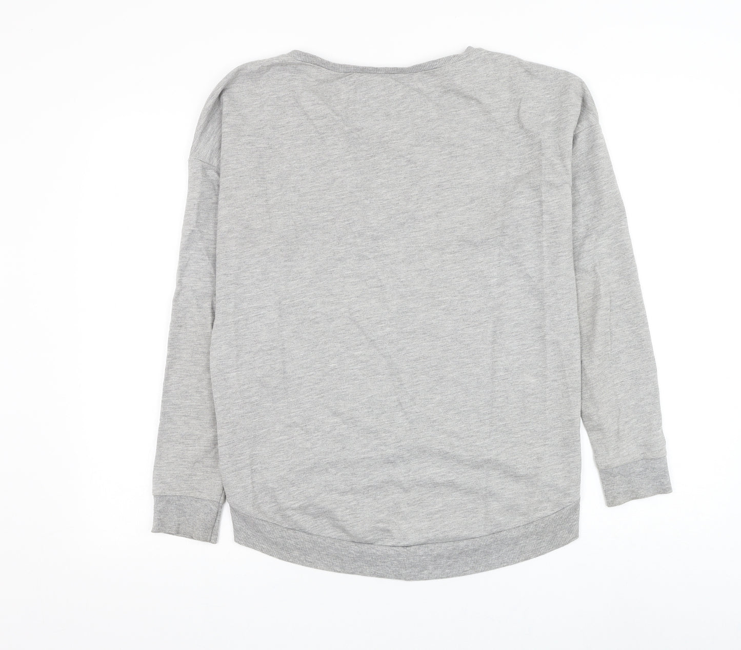 Dunnes Stores Womens Grey Cotton Pullover Sweatshirt Size S Pullover - Floral Heart