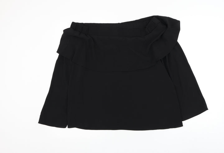 Atmosphere Womens Black Polyester Basic Blouse Size 12 Off the Shoulder