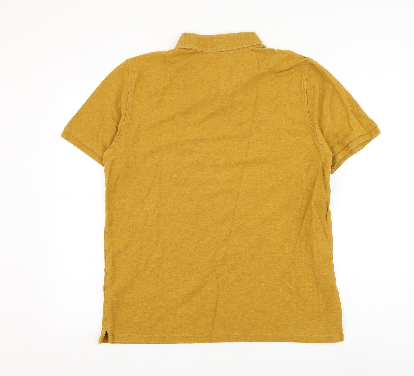 Marks and Spencer Mens Yellow Cotton Polo Size XL Collared Button