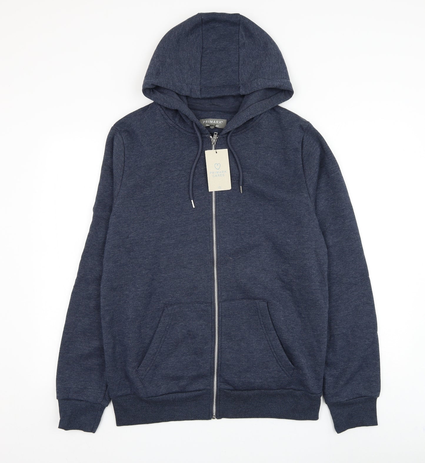 Primark Mens Blue Cotton Full Zip Hoodie Size L