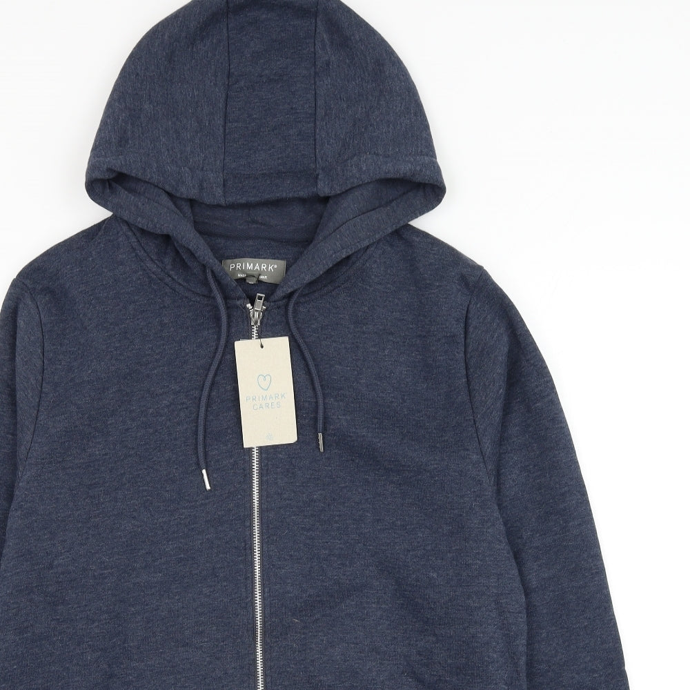 Primark Mens Blue Cotton Full Zip Hoodie Size L