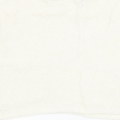 Primark Womens White Round Neck Cotton Pullover Jumper Size 4