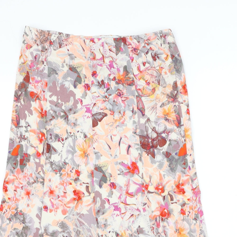 David Nieper Womens Multicoloured Floral Viscose Flare Skirt Size 14 - Butterfly