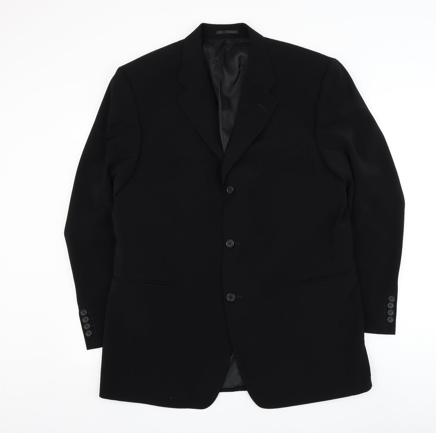 Francois Roux Mens Black Polyester Jacket Suit Jacket Size 42