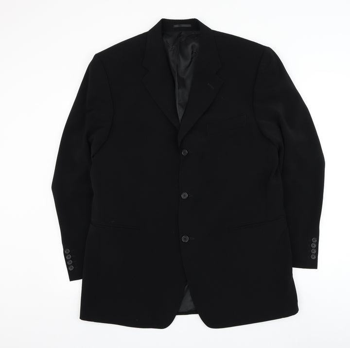 Francois Roux Mens Black Polyester Jacket Suit Jacket Size 42
