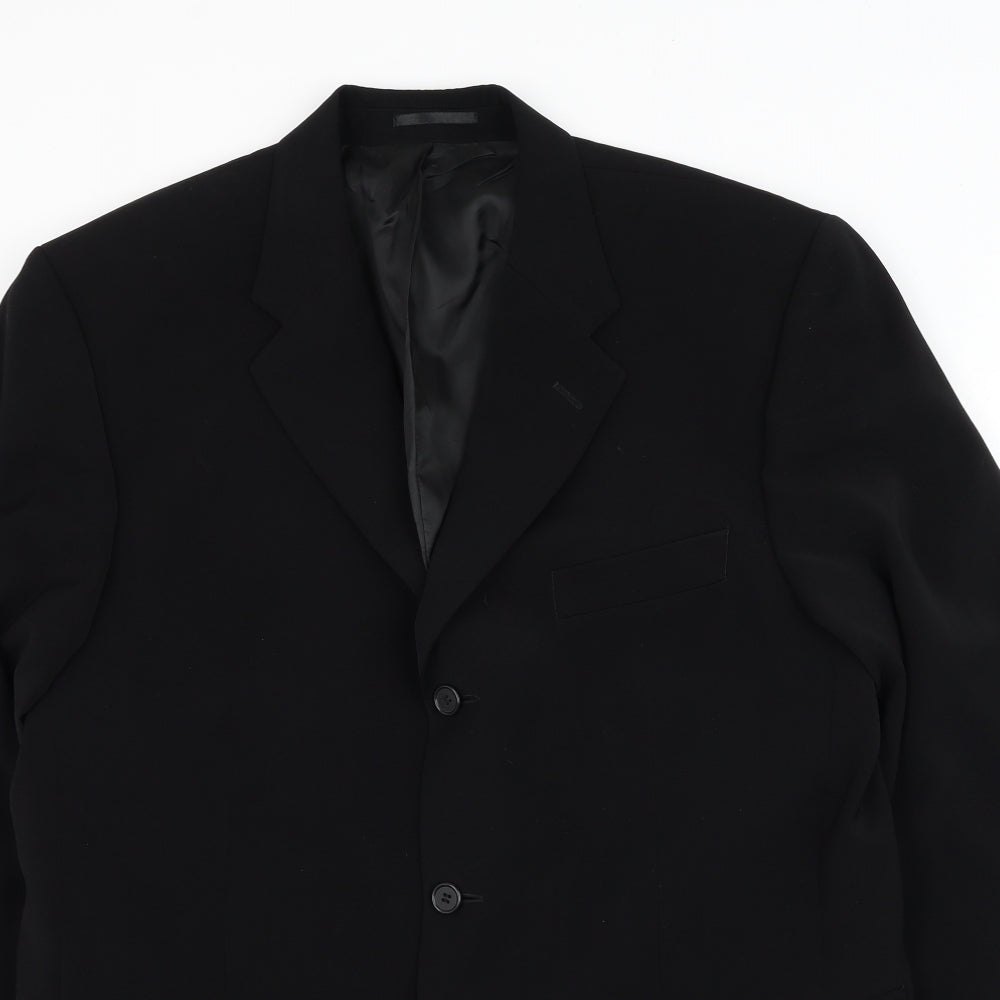 Francois Roux Mens Black Polyester Jacket Suit Jacket Size 42