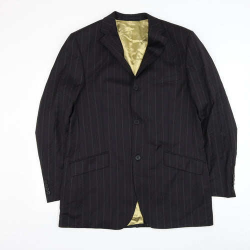 Dantoni Mens Black Striped Wool Jacket Suit Jacket Size 42