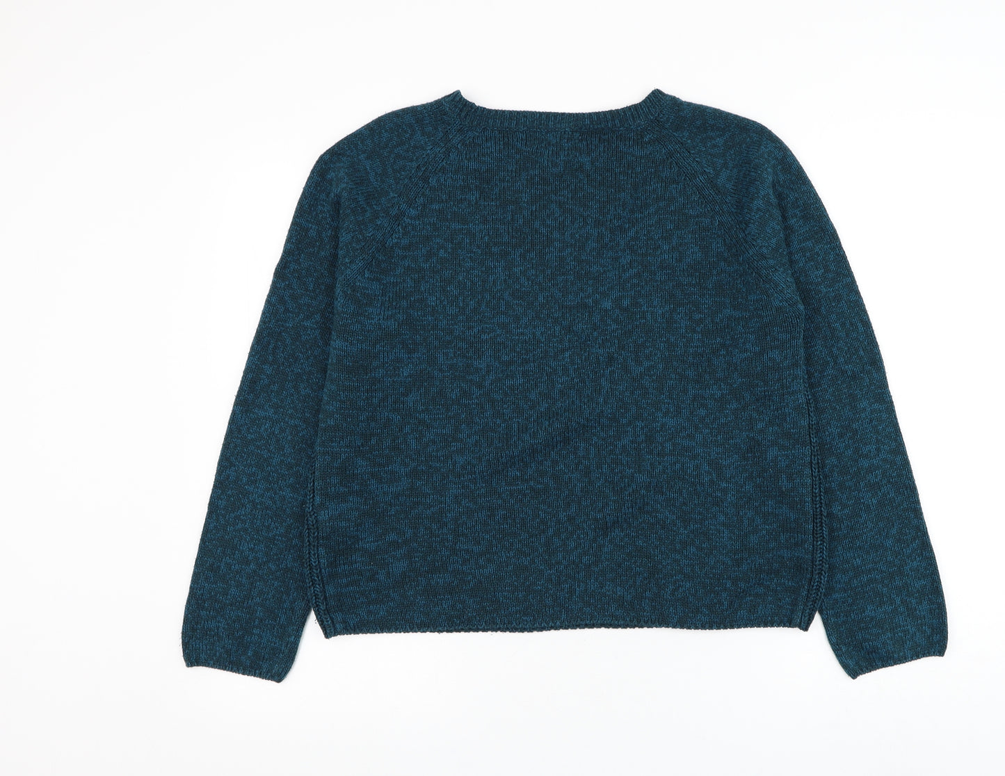 New Look Womens Blue Round Neck Cotton Pullover Jumper Size 14