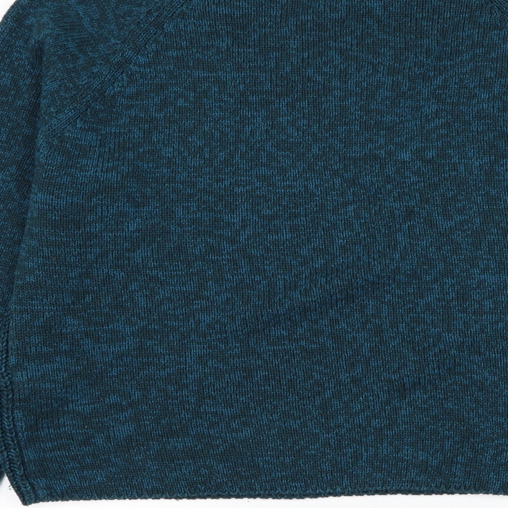 New Look Womens Blue Round Neck Cotton Pullover Jumper Size 14