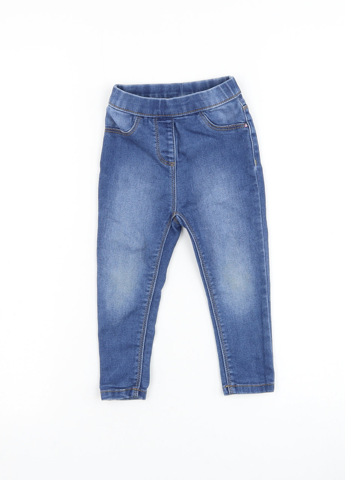 George Girls Blue Cotton Capri Jeans Size 18-24 Months Pullover