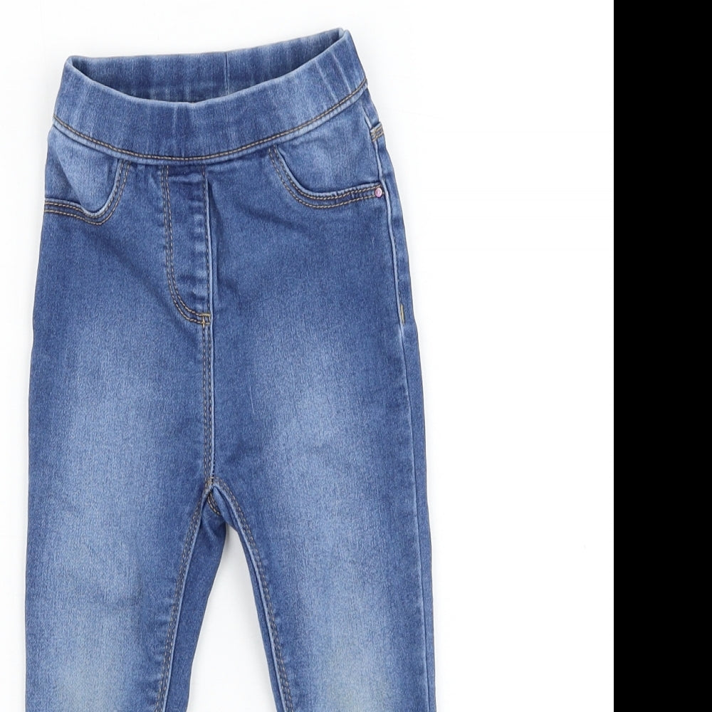 George Girls Blue Cotton Capri Jeans Size 18-24 Months Pullover