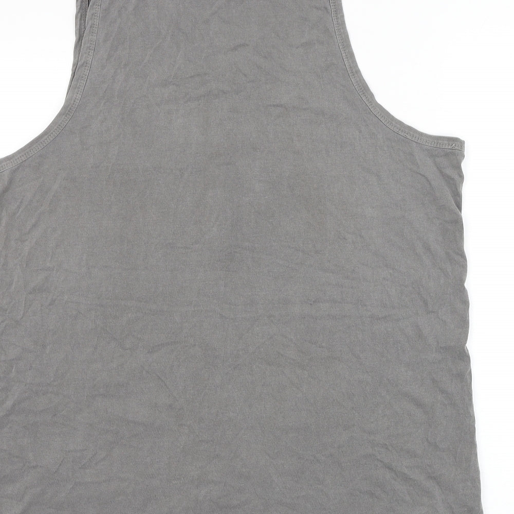 Preworn Mens Grey Cotton T-Shirt Size L Round Neck - Miami South Beach Tank