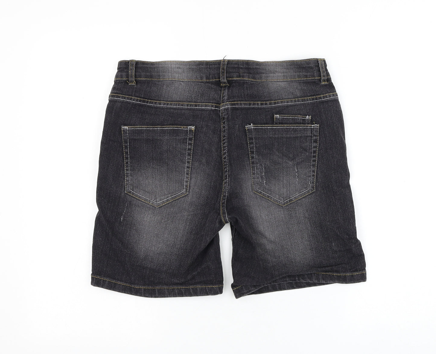 West Ace Womens Grey Cotton Bermuda Shorts Size 8 L7 in Regular Zip - Distressed