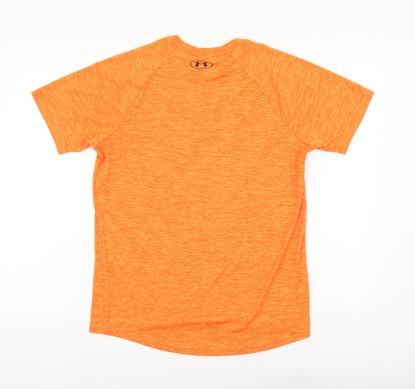 Under armour Mens Orange Polyester Basic T-Shirt Size S Round Neck Pullover