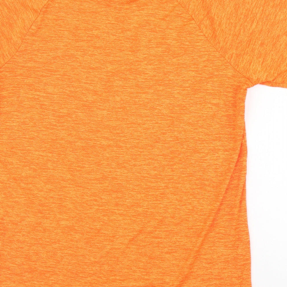 Under armour Mens Orange Polyester Basic T-Shirt Size S Round Neck Pullover