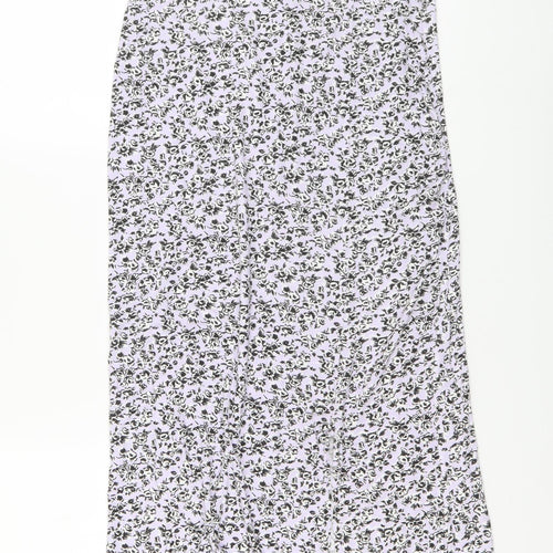 Nasty Gal Womens Purple Floral Viscose Maxi Size 12 One Shoulder Pullover