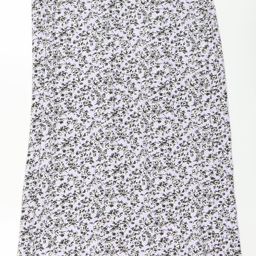 Nasty Gal Womens Purple Floral Viscose Maxi Size 12 One Shoulder Pullover