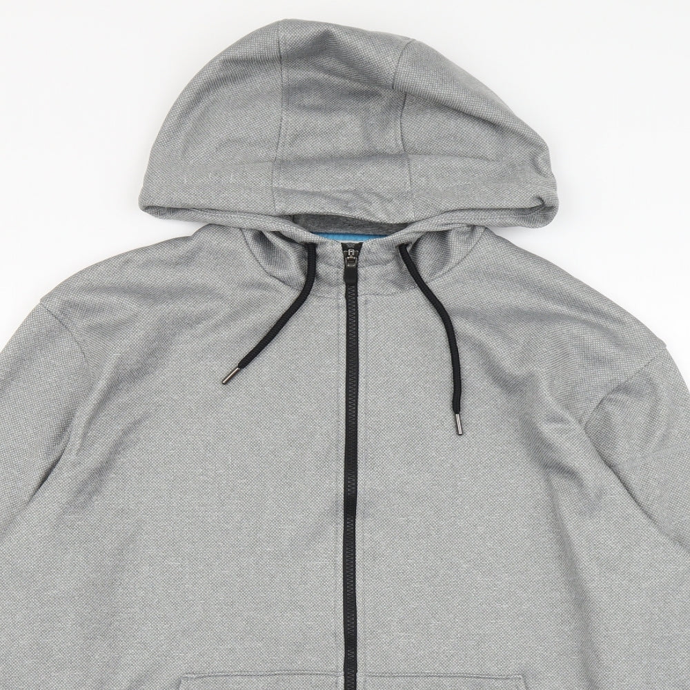Marks and Spencer Mens Grey Polyester Full Zip Hoodie Size 2XL