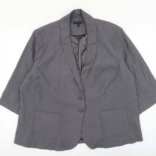 Universal Standard Womens Grey Viscose Jacket Suit Size L