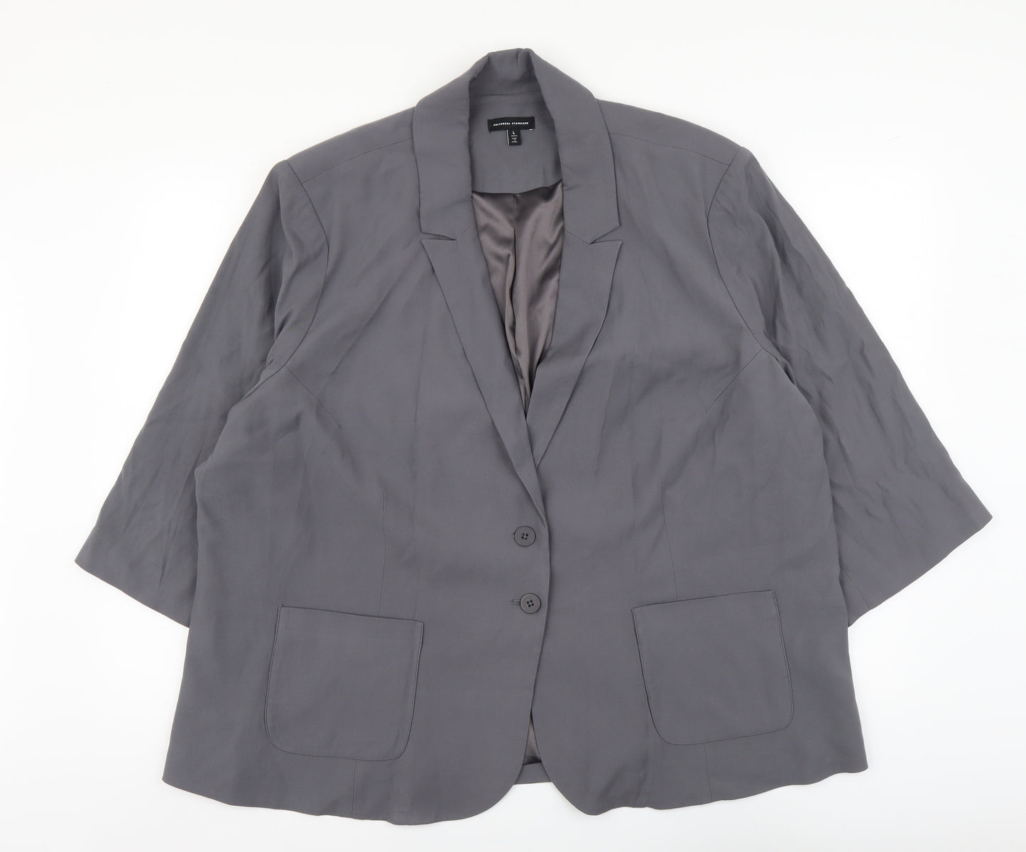 Universal Standard Womens Grey Viscose Jacket Suit Size L