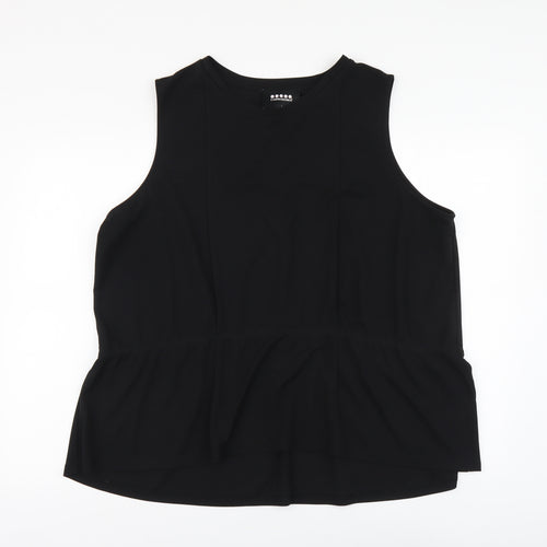 Carmakoma Womens Black Polyester Basic Tank Size L Round Neck