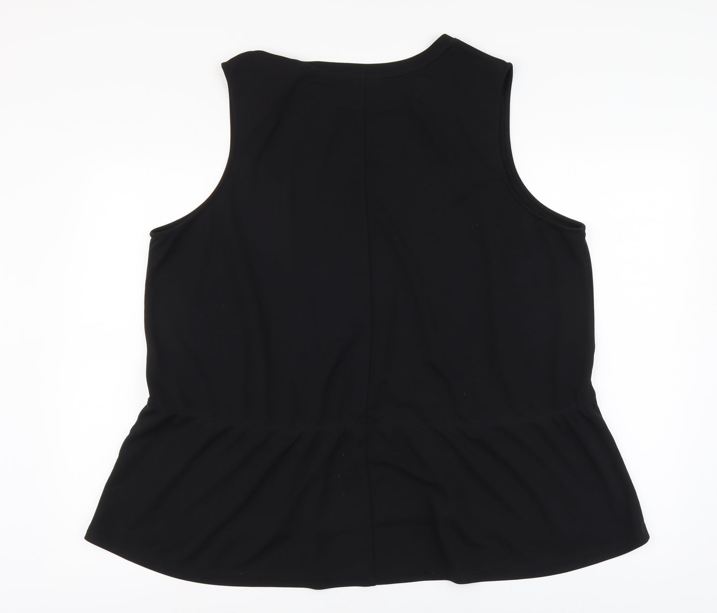 Carmakoma Womens Black Polyester Basic Tank Size L Round Neck