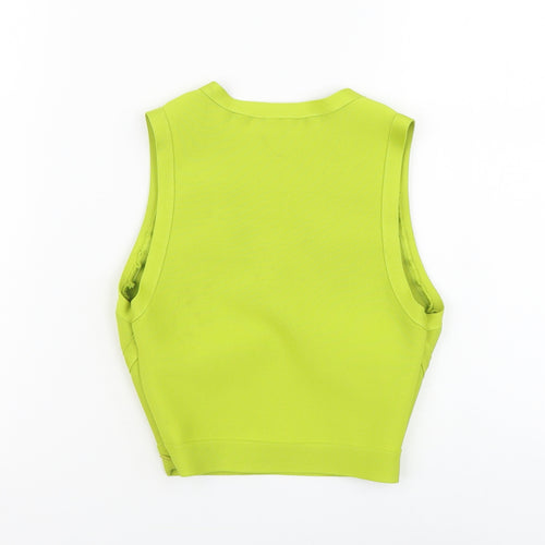 The Girl Code Womens Green Polyester Cropped Tank Size 8 V-Neck