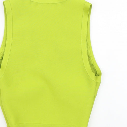 The Girl Code Womens Green Polyester Cropped Tank Size 8 V-Neck