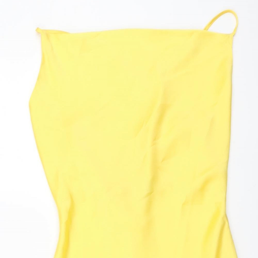 Quiz Womens Yellow Polyester Mini Size 10 Square Neck Pullover