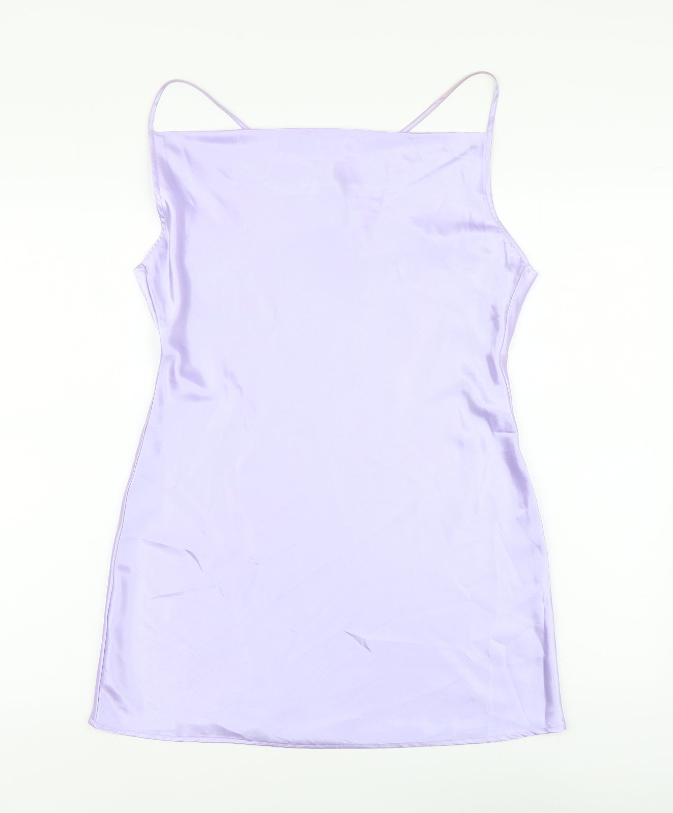 H&M Womens Purple Polyester Mini Size S Square Neck Pullover
