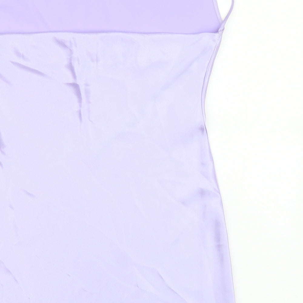 H&M Womens Purple Polyester Mini Size S Square Neck Pullover