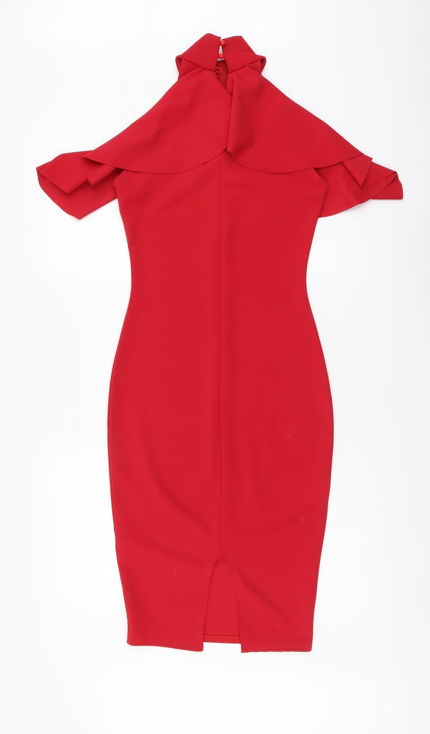 Pretty Hurts Womens Red Polyester Bodycon Size 8 Halter Pullover
