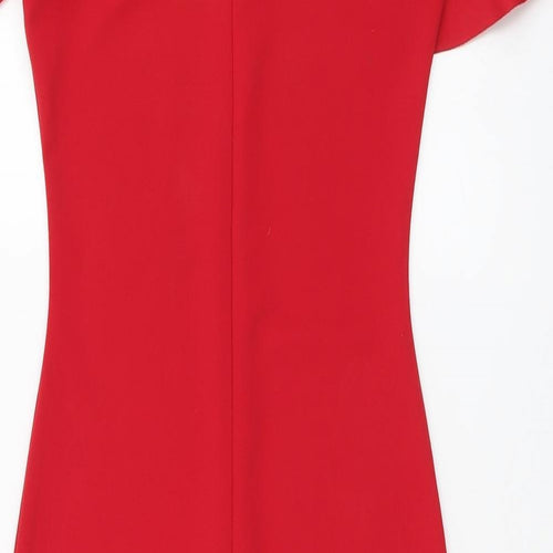 Pretty Hurts Womens Red Polyester Bodycon Size 8 Halter Pullover