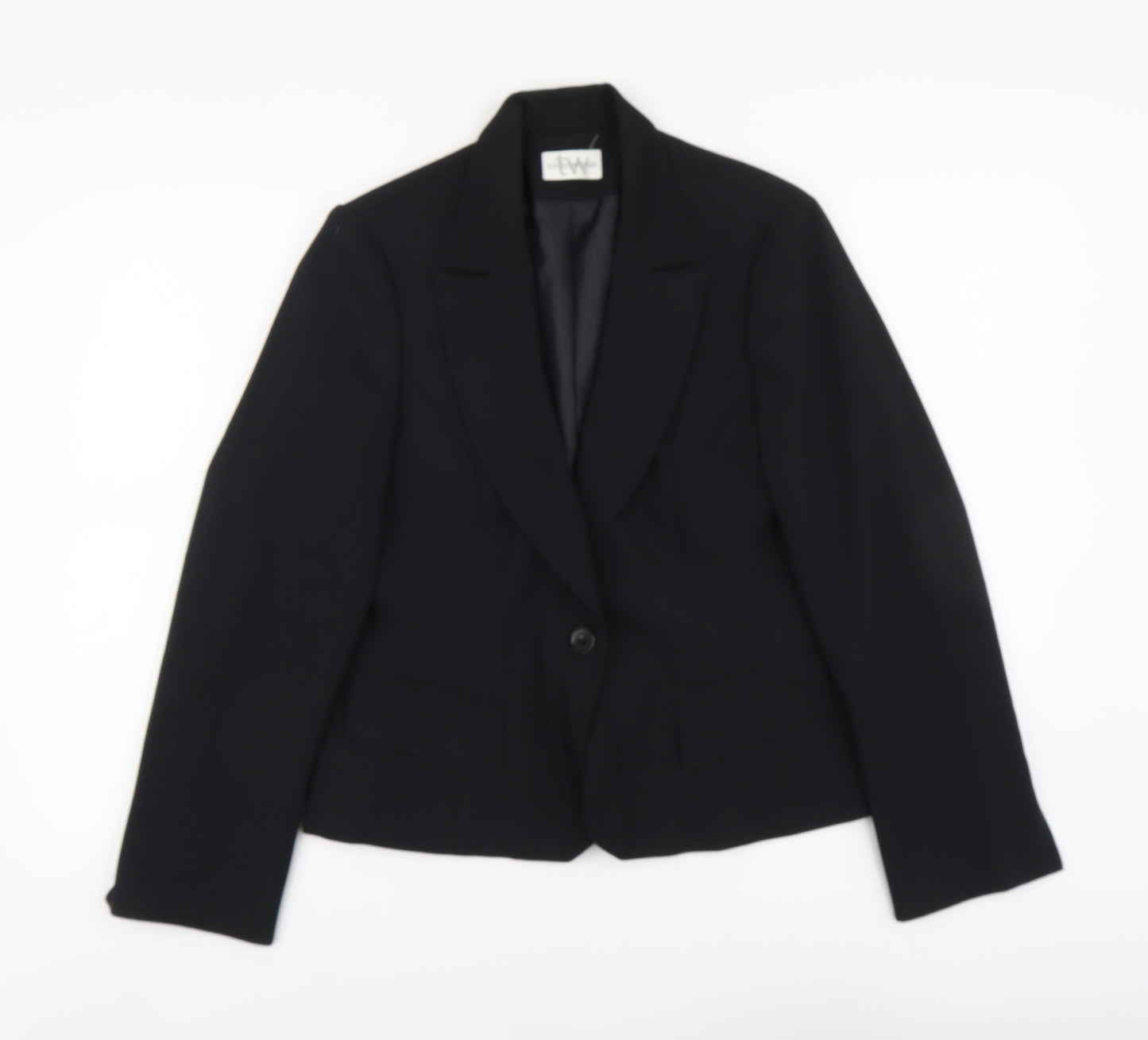 Todays Woman Womens Black Polyester Jacket Suit Jacket Size 12