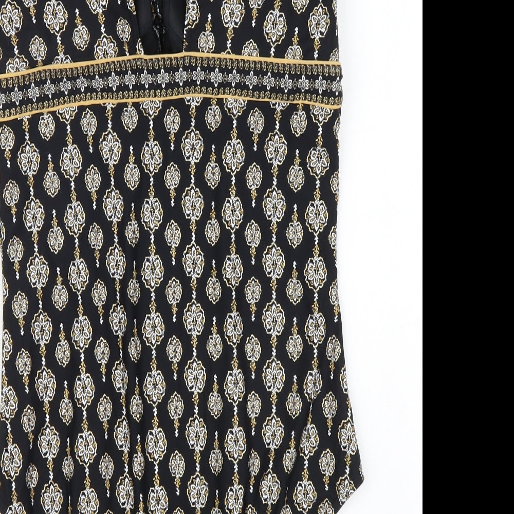 Marks and Spencer Womens Black Geometric Polyamide One Piece Size 20