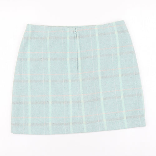 Tammy Girl Girls Blue Plaid Polyester Mini Skirt Size 13-14 Years Regular Zip