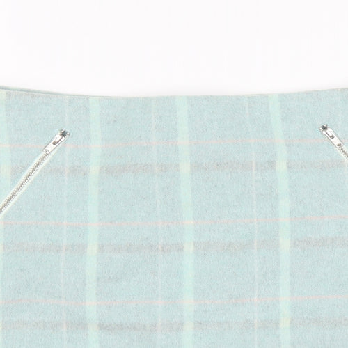 Tammy Girl Girls Blue Plaid Polyester Mini Skirt Size 13-14 Years Regular Zip