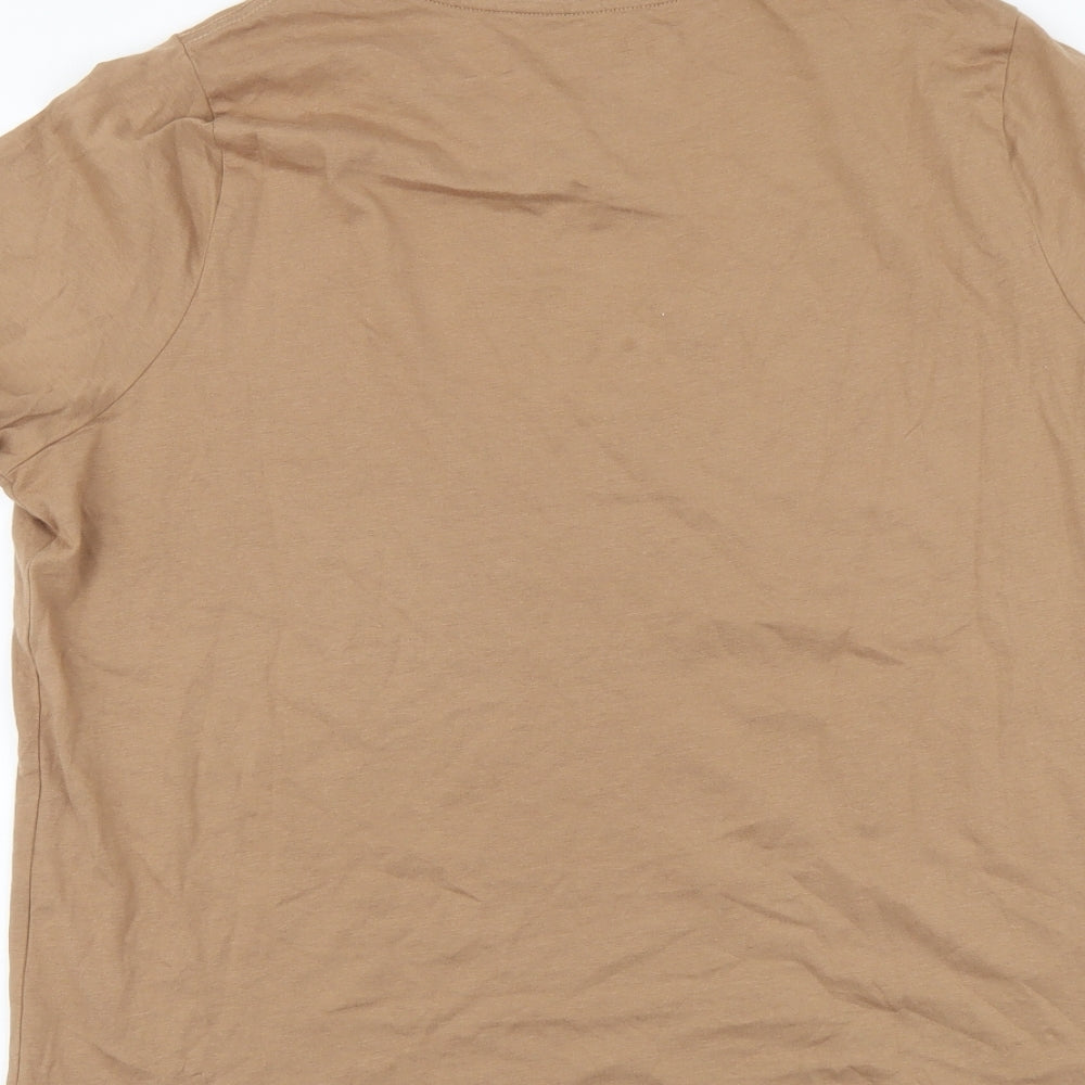 TU Womens Brown Cotton Basic T-Shirt Size 16 Round Neck - Explore More
