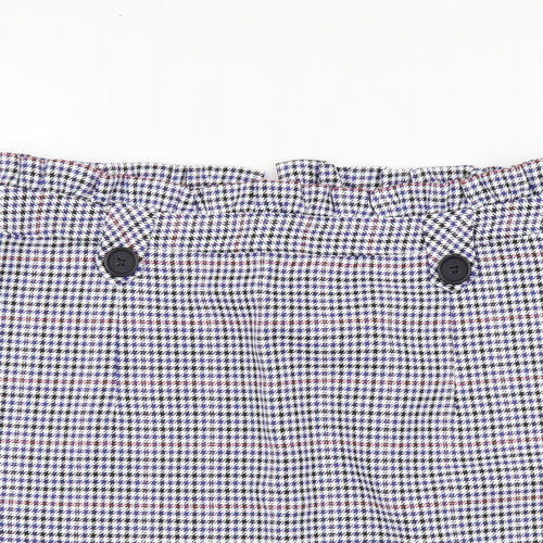 Topshop Womens Blue Herringbone Polyester Maxi Skirt Size 14 Zip