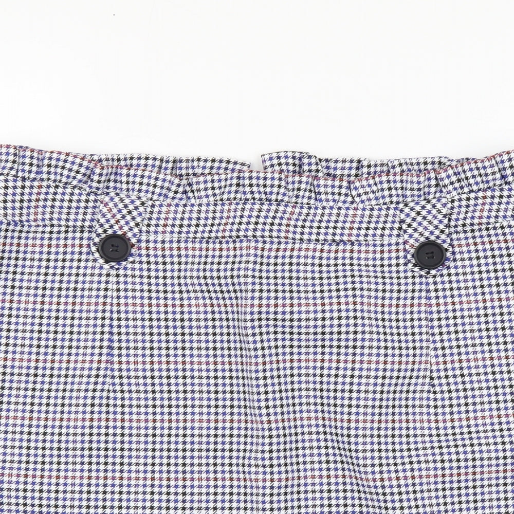 Topshop Womens Blue Herringbone Polyester Maxi Skirt Size 14 Zip